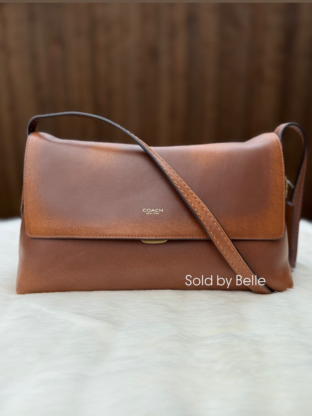 NWT Coach Chelsea 30 In Loved Leather Brass Brown